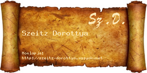 Szeitz Dorottya névjegykártya